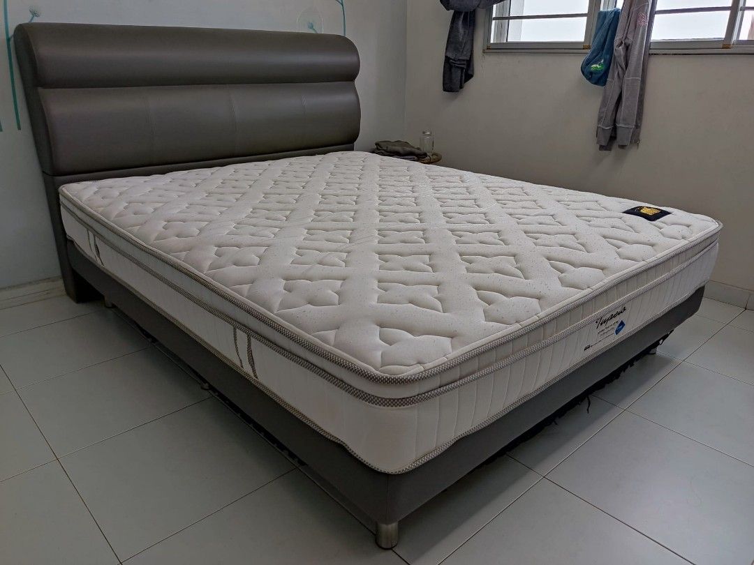 MaxCoil Orthopedic Queen Size Bed with Bed Frame, Furniture & Home