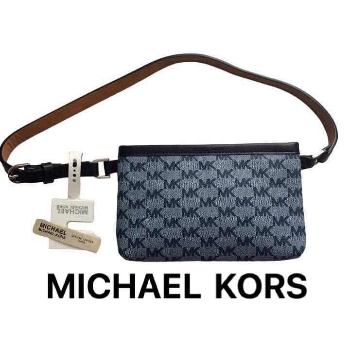 MICHAEL KORS 551749C Leather Belt MK Logo Belt Bag Fanny Pack