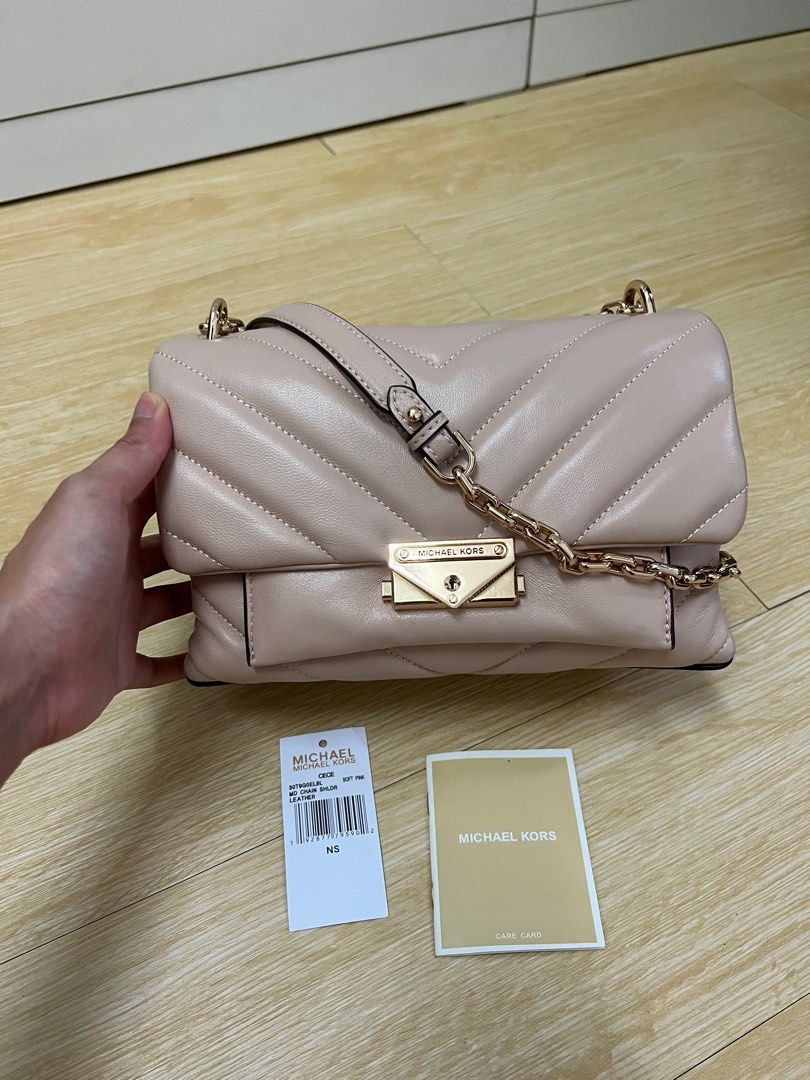 Michael Kors Cece Medium Quilted pink nude bag