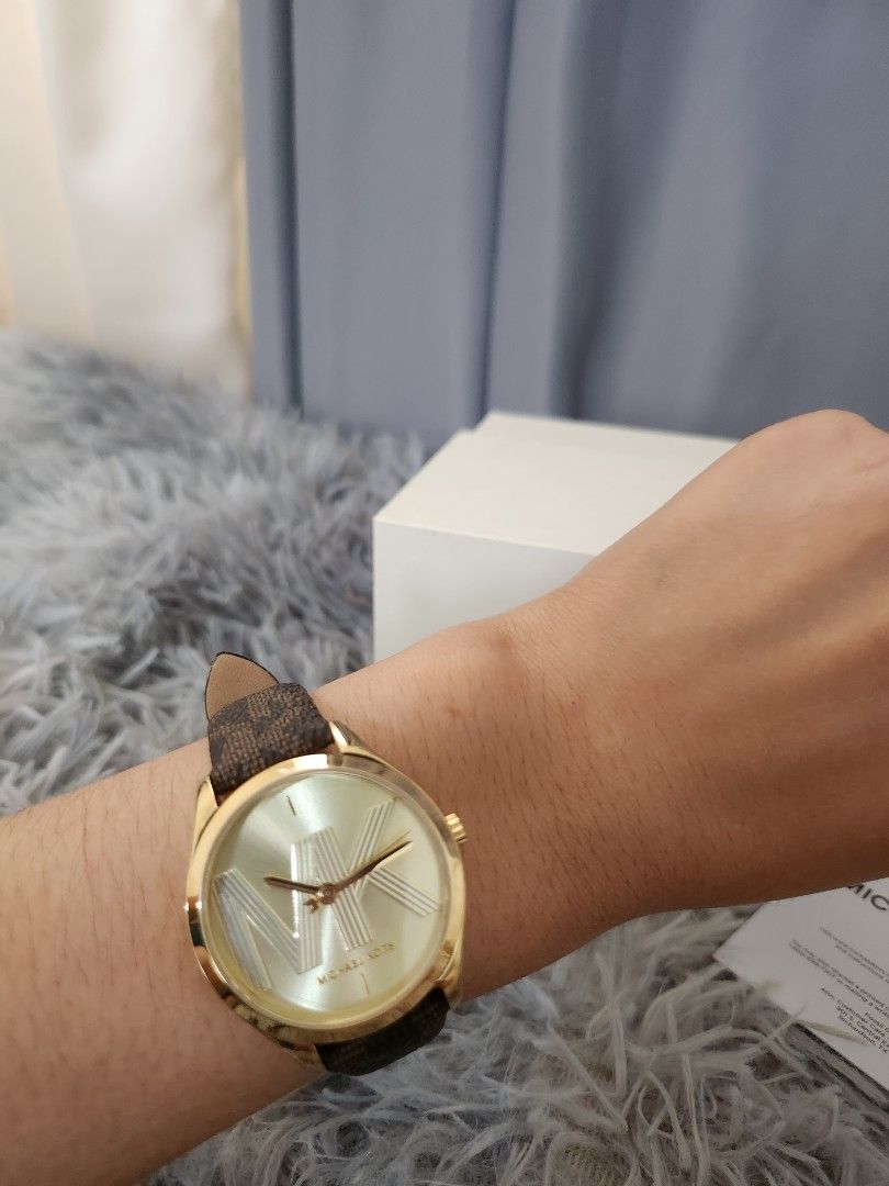 Michael Kors Women s Jaycie Three Hand Brown Leather Watch