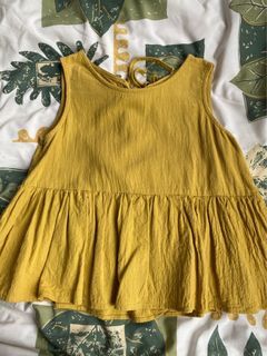 Mustard yellow boho baby doll top