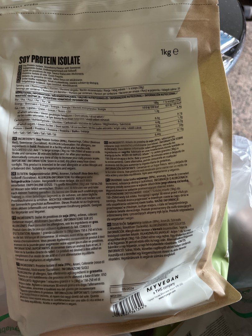 Myprotein soy protein isolate, Health & Nutrition, Health Supplements