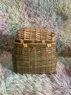 Native Bamboo Weave Basket Organizer 7.5” x 6” x 4” inches - P275.00