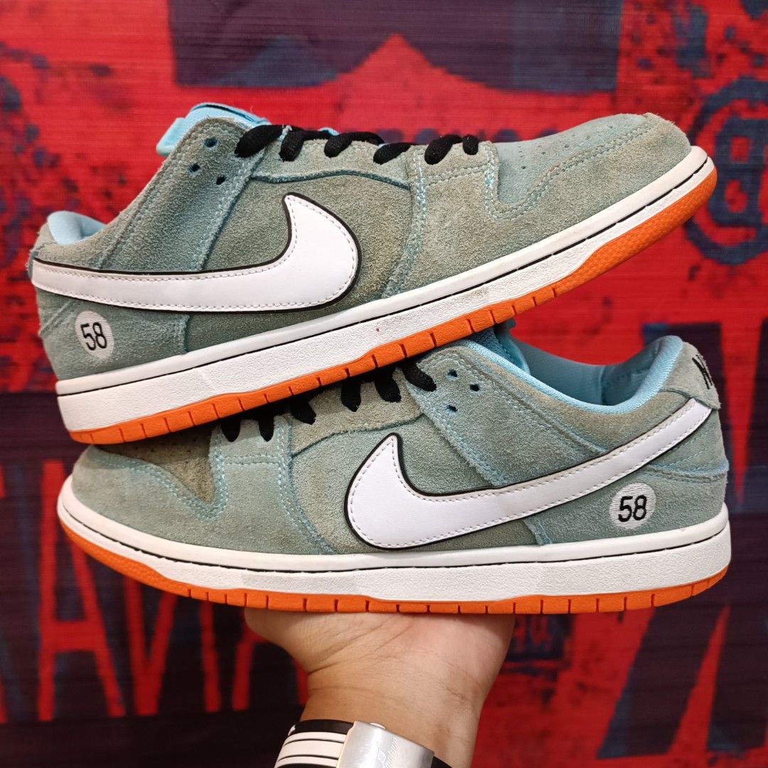 Nike SB Dunk Low Gulf 58 Blue Chill, Fesyen Pria, Sepatu