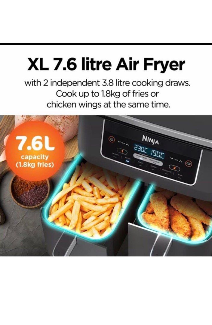 Ninja Foodi Dual Zone Air Fryer (AF300), TV & Home Appliances, Kitchen