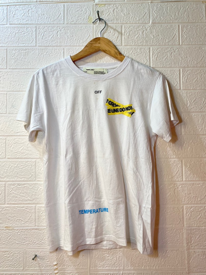 Off white new arrivals yellow tape shirt
