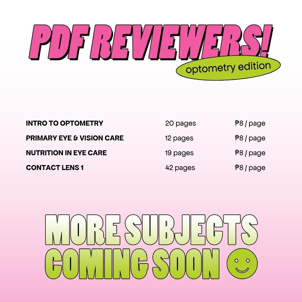 Optometry Subjects (PDF Notes/Reviewers/Transes), Hobbies & Toys, Books