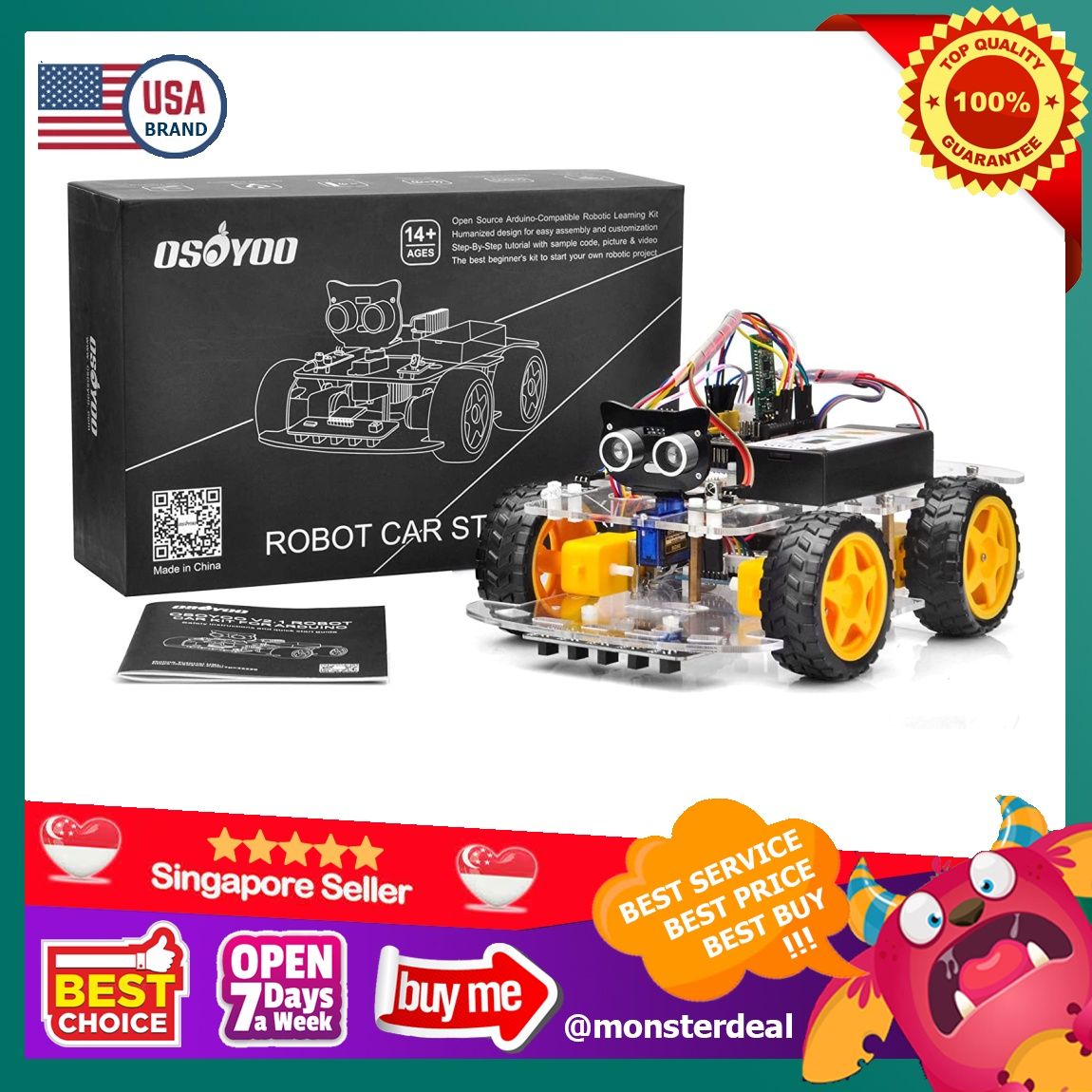 OSOYOO Robot Car Starter Kit for R3 | STEM Remote Controlled ...