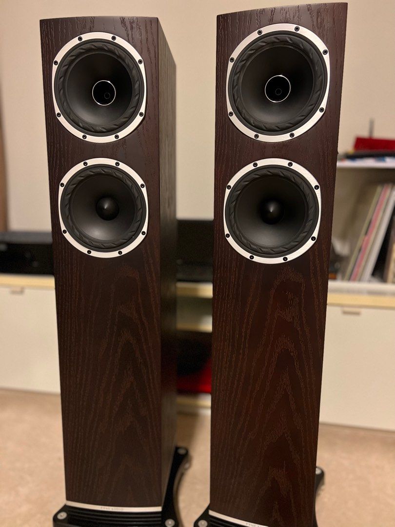 Pair of Fyne F501, Great Value of Floorstand Coaxial Speakers, Dark Oak, Audio, Soundbars