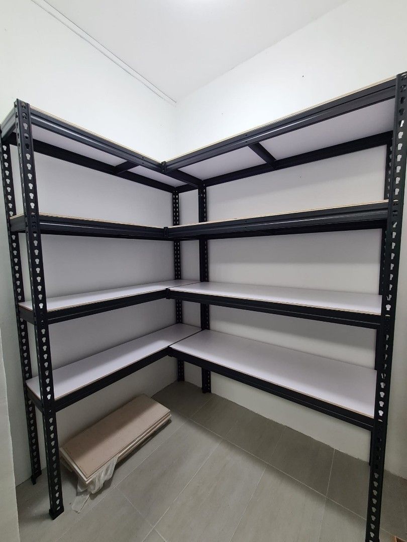 Premium Black Metal Boltless Rack, Metal Storage Rack,HDB, Condo, PVC ...