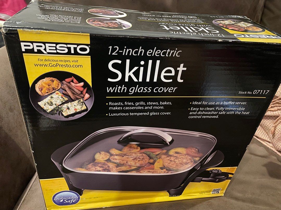 Presto 12inch Skillet with Glass Cover, TV & Home Appliances, Kitchen