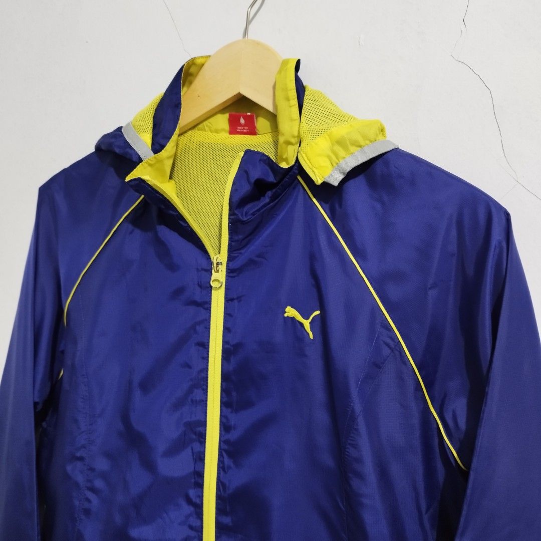 PUMA Yellow Blue Jacket Original, Fesyen Pria, Pakaian , Baju Luaran di