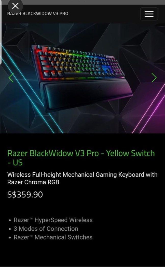 Razer black widow v3 pro, Computers & Tech, Parts & Accessories ...
