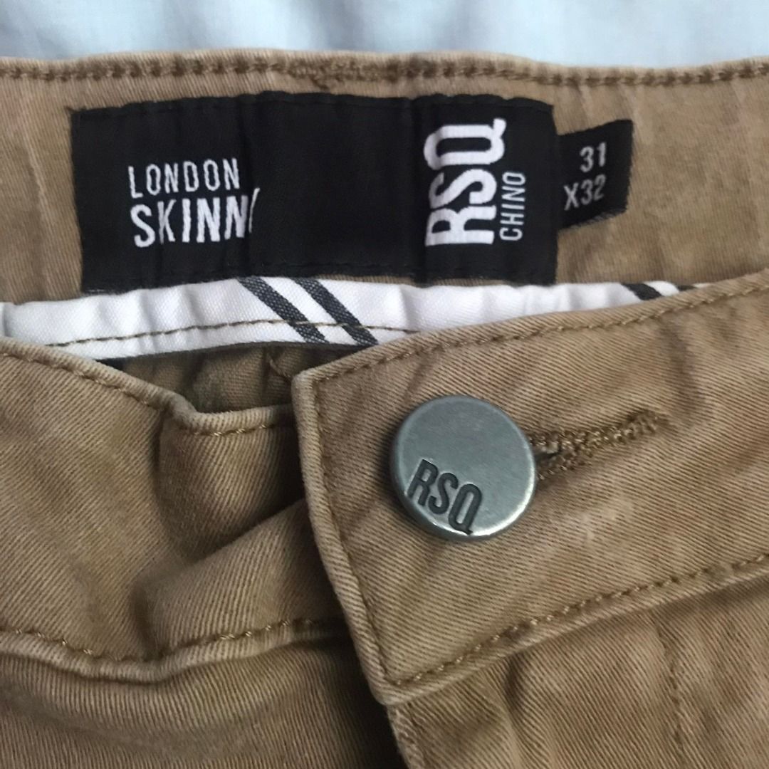 RSQ London Skinny Khaki Chino Pants #11broke, Men's Fashion, Bottoms, Chinos  on Carousell