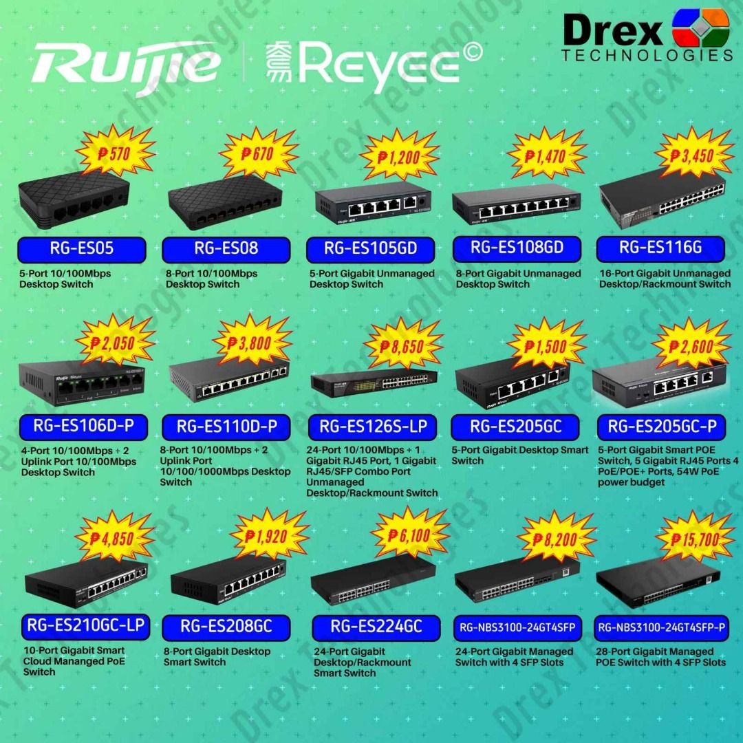 Ruijie Router/ Access Point/ Switch Hub/ POE Injector, Computers & Tech