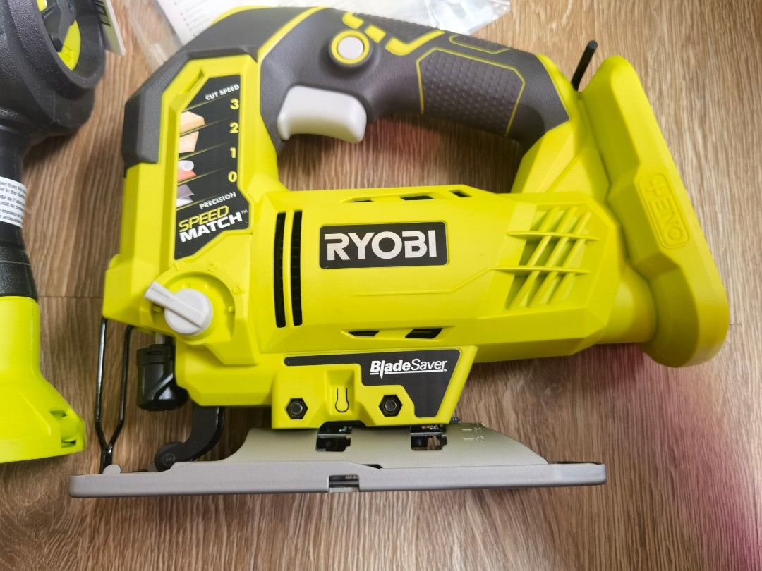 Ryobi tools (Category: Construction Tools & Equipment) located in Cebu City. Submitted by trishastoys (Listing ID 1197759038, Image 3). Description: Brandnew jigsaw 4 speed 4300pesos Brandnew brushless 18guage brad nailer. 11k Bare tool only. Battery and charger not includeded..