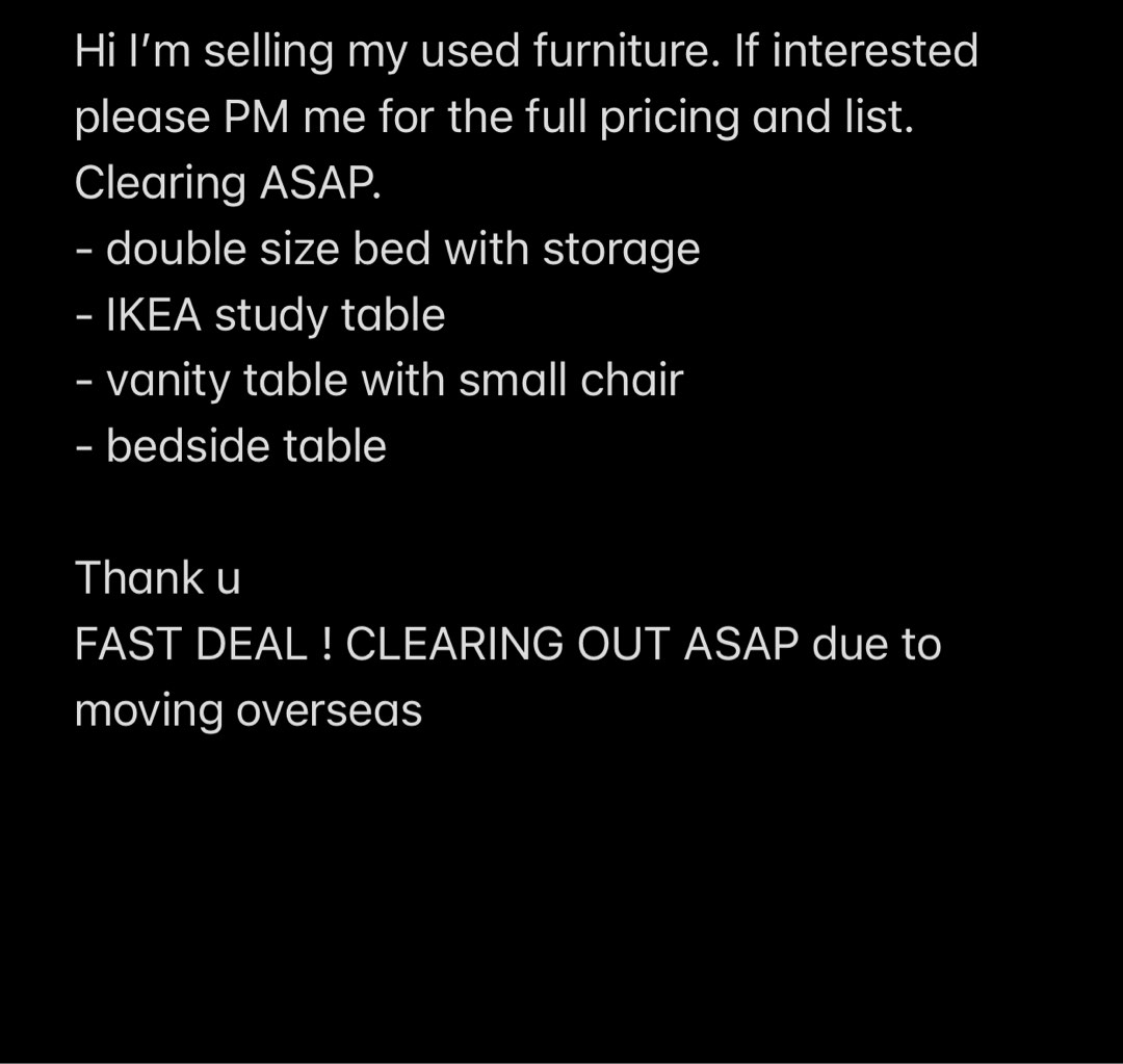 SELLING USED FURNITURE, Furniture & Home Living, Furniture, Bed Frames