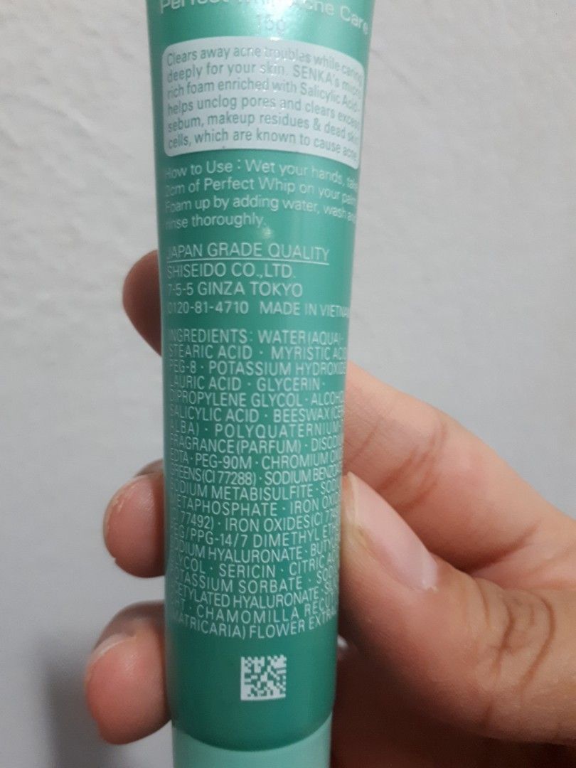 Senka perfect shop whip ingredient