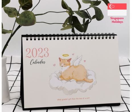 [SG Ready Stock] 2023 Cute Cats Lovely Cats Singapore Desktop Calendar