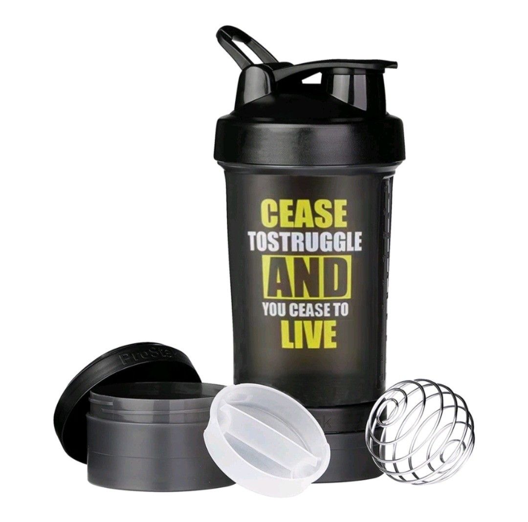 500ml Protein Shaker Cups Shake Cup with Storage with Pill Tray