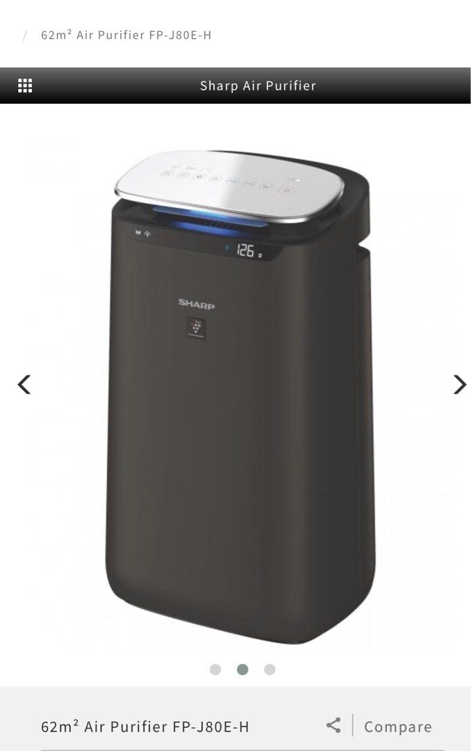 Sharp plasmacluster Air Purifier FPJ80EH, TV & Home Appliances, Air