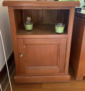 Side table with drawer and cupboard (solid wood)