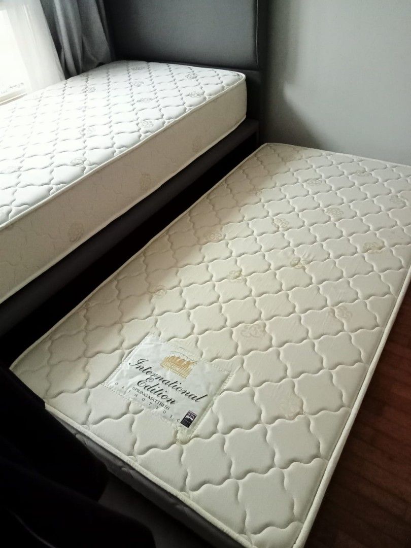 Single pull out bed with mattress, Furniture & Home Living, Furniture