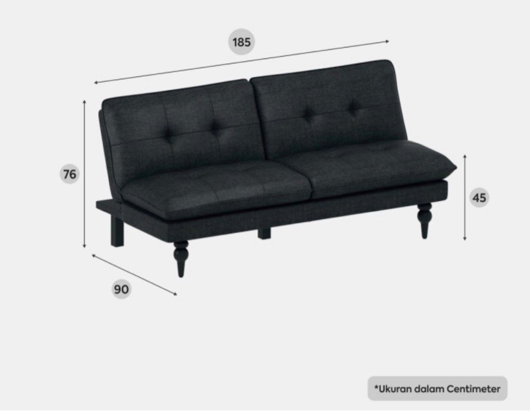 Sofa Bed Prodesign AbuAbu Tua, Perabotan Rumah di Carousell