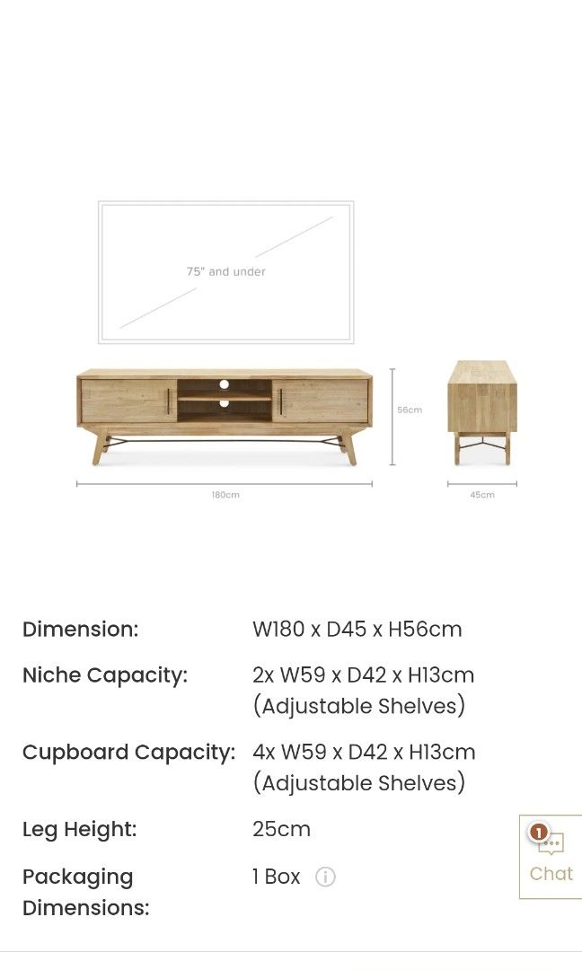 Solid Wood TV Console Casterly Miles, Furniture & Home Living