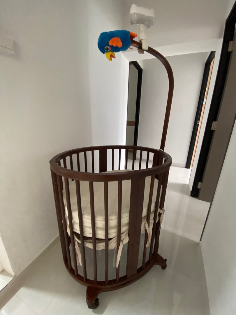 Stokke Sleepi Mini walnut with 2 mattress, Babies & Kids, Baby Nursery