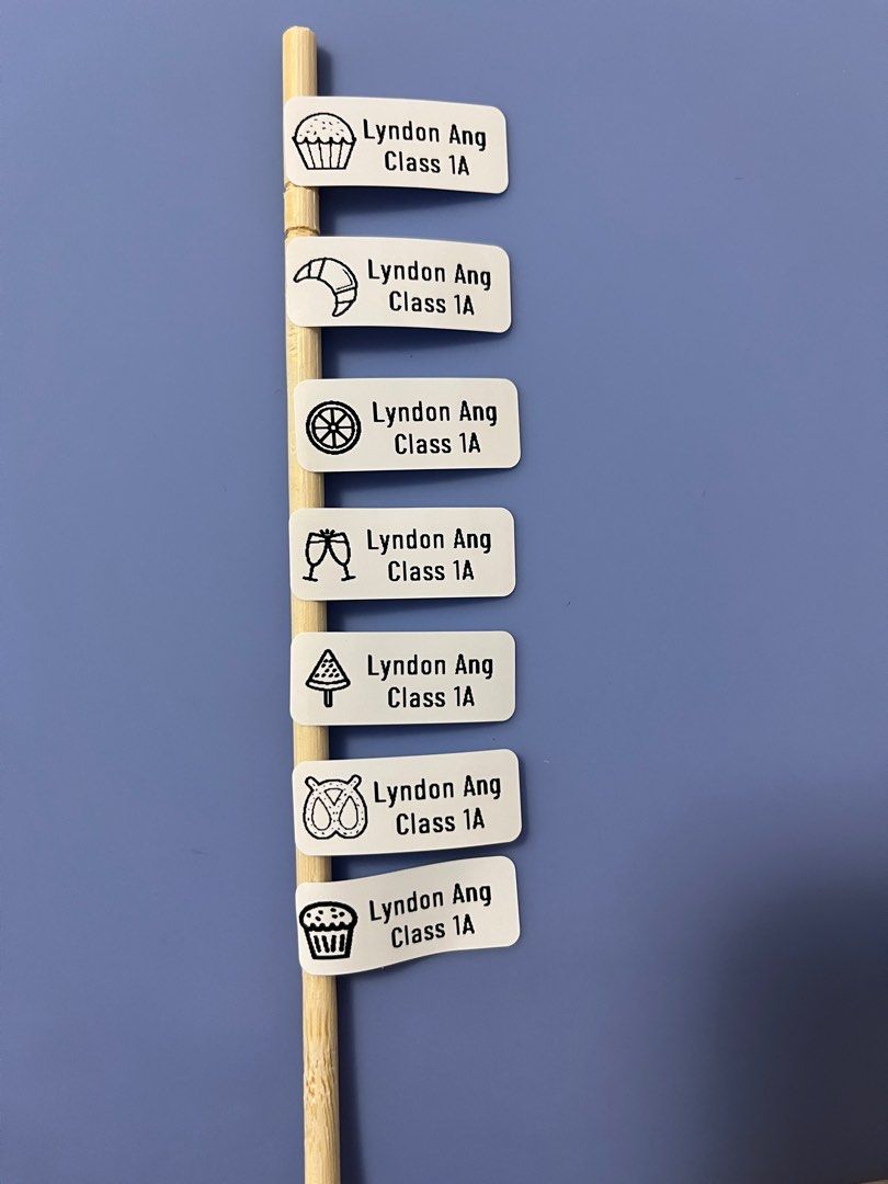 Student name sticker label FOOD, Hobbies & Toys, Stationery & Craft ...