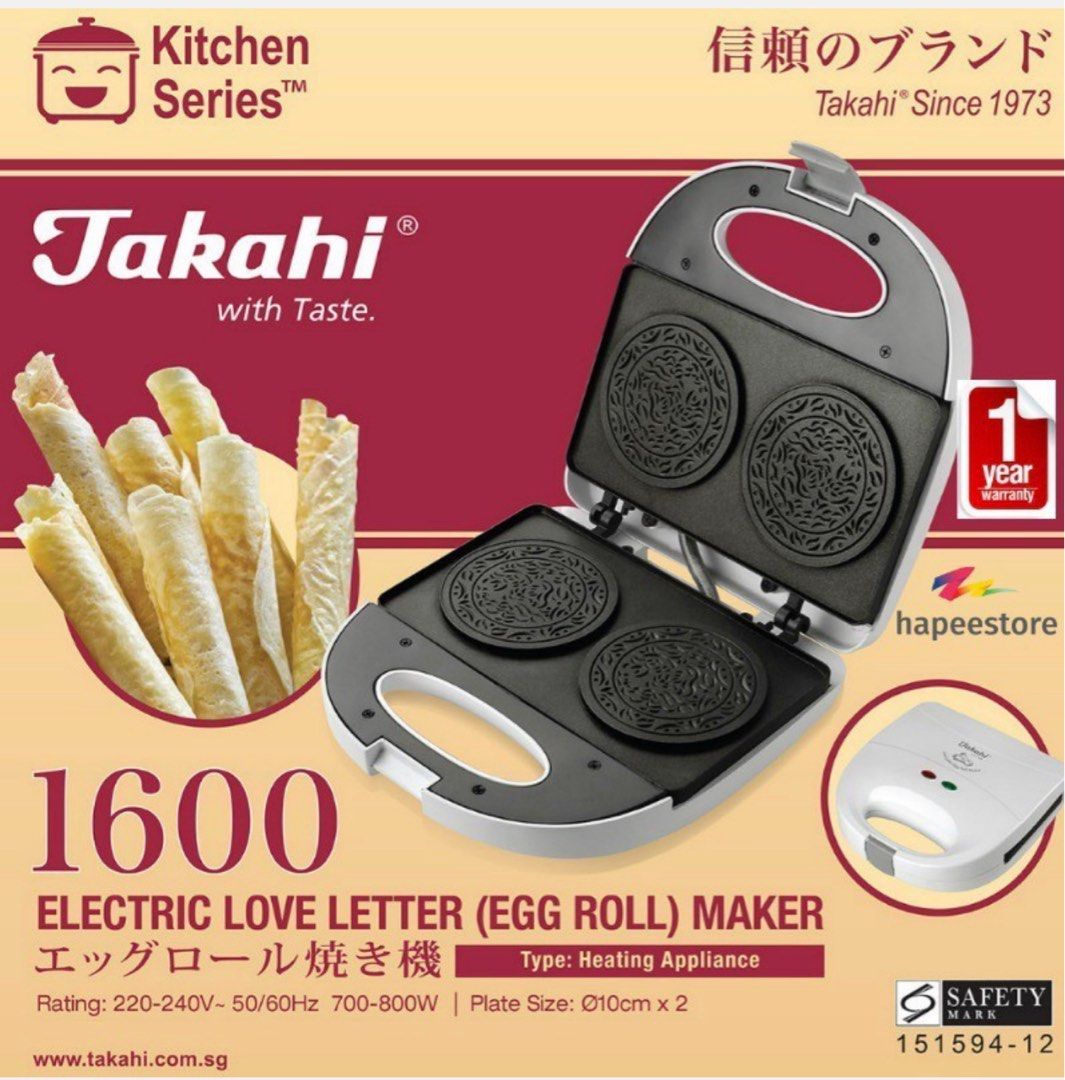 [TAKAHI] Electric Love Letter Egg Roll Maker (Model1600), Furniture