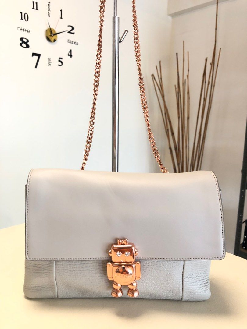 Ted Baker, Bags, Ted Baker Jemms Robot Leather Purse Rose Gold And White