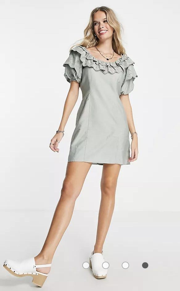 Topshop ruffle hotsell bardot mini dress