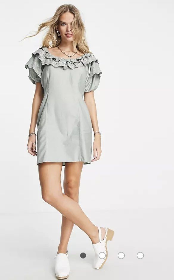 Topshop ruffle bardot mini dress hot sale