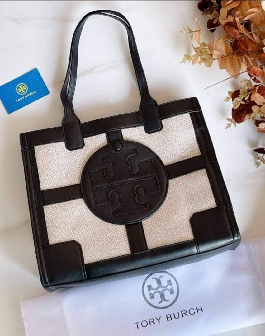 Tory Burch Ella Canvas Quadrant Tote, Women's Fashion, Bags & Wallets, Tote  Bags on Carousell