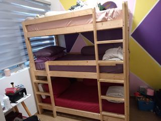 Triple decker single bed frame