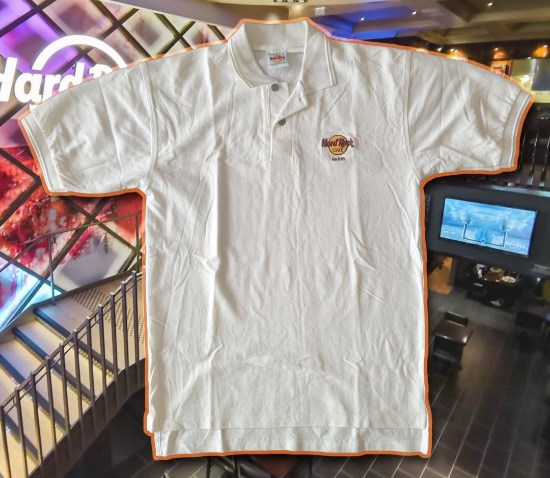 Vintage Hard Rock Cafe Paris Short Sleeved Embroided Logo Polo