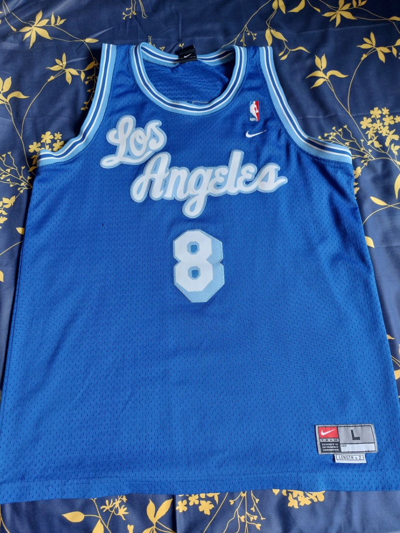 Vintage Nike KOBE BRYANT #8 Los Angeles LA Lakers Blue HWC Jersey 5XL