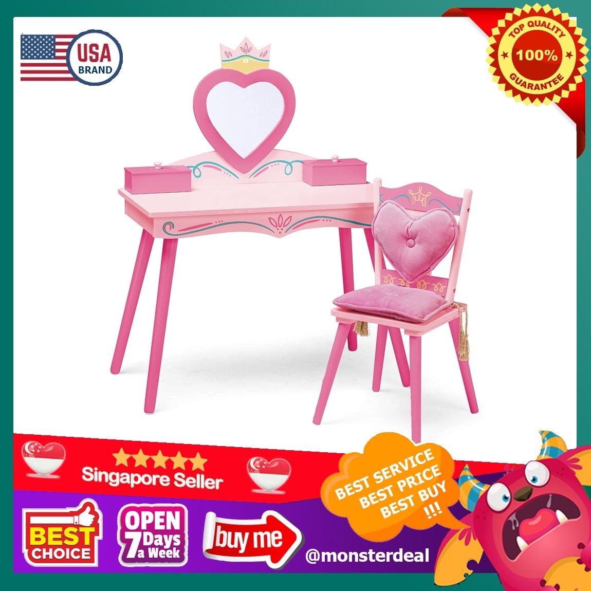 Wildkin princess vanity table shop & chair set