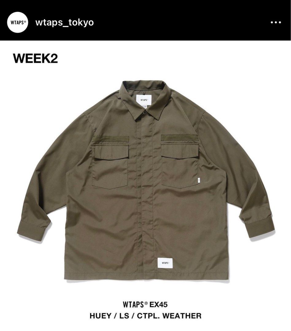 WTAPS 22AW HUEY / LS / CTPL. WEATHER, 男裝, 上身及套裝, T-shirt