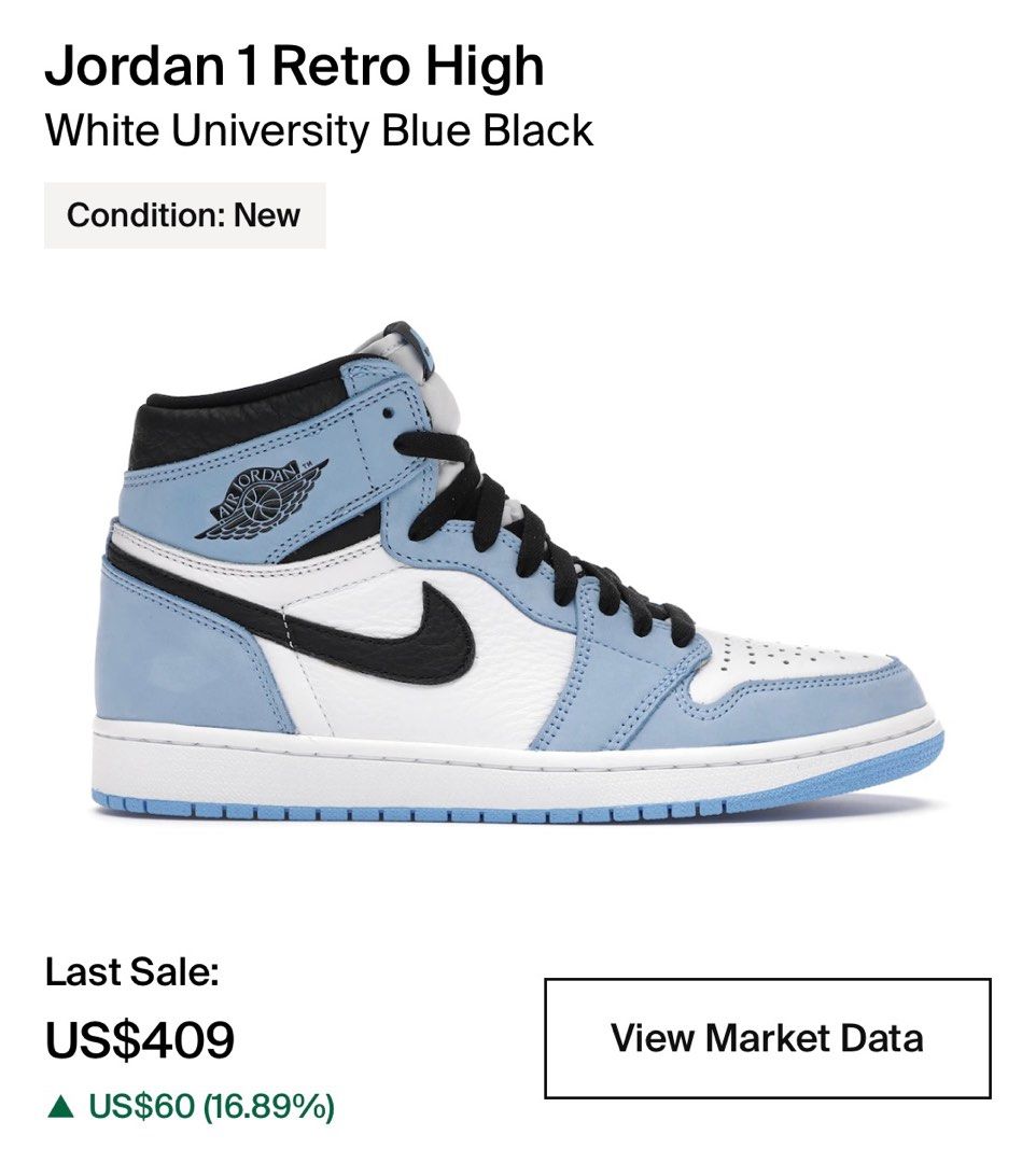 WTT jordan 1 uni blue for lost and found Men s Fashion Footwear Sneakers on Carousell