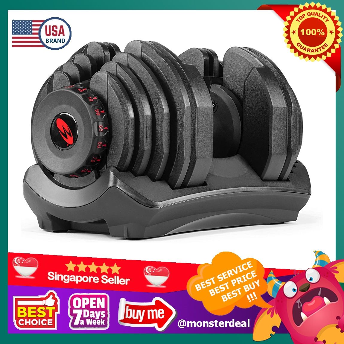 YBR Bowflex USA SelectTech 1090 Adjustable Premium Dumbbell