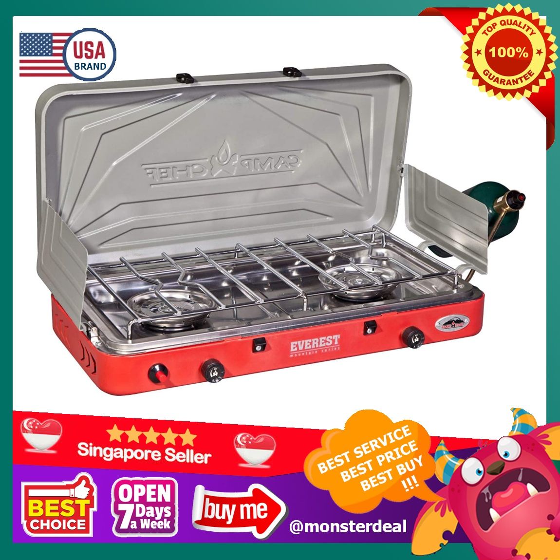 YBR] Camp Chef Mountain Camping Series Outdoor Cooking 2 Burner High  Pressure Camp Stove, Everything Else on Carousell