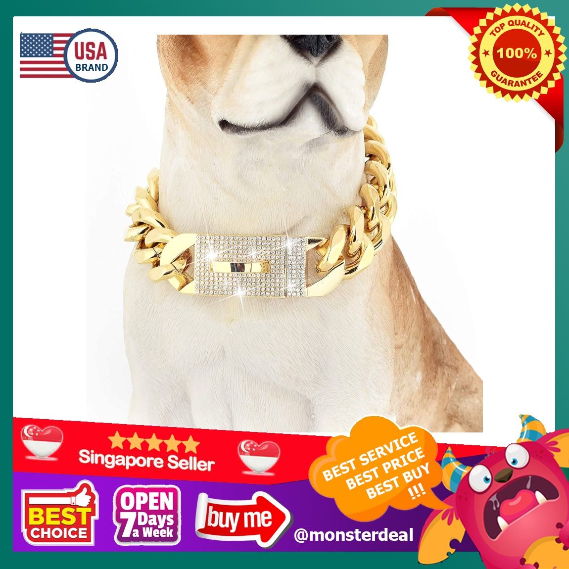 Gold chain dog collar outlet