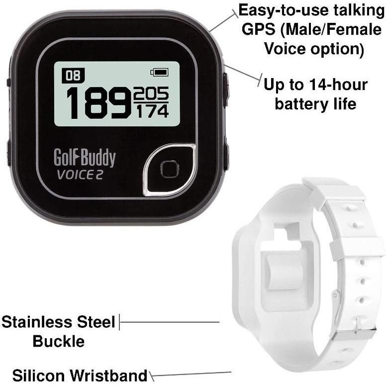 YBR Golf Buddy Voice 2 Golf Rangefinder Talking Golf GPS Devices for Hat Golf Distance Range Finder for Golfers 14 Hours Battery Life Water