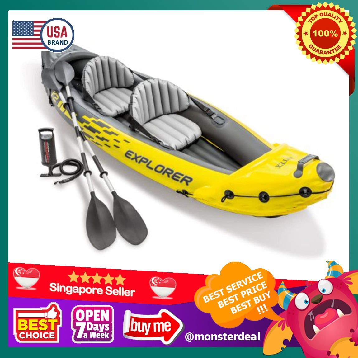 Explorer K2 Kayak, 2-Person Inflatable Kayak Set with Aluminum