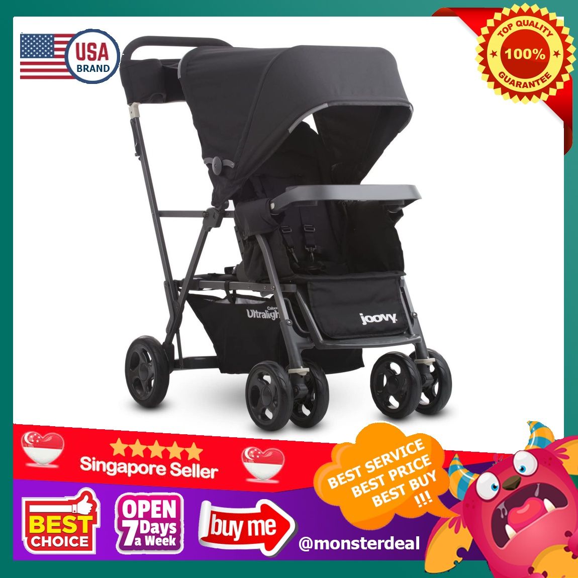 YBR Joovy Caboose Ultralight Graphite Stroller Black Babies Kids Going Out Strollers on Carousell
