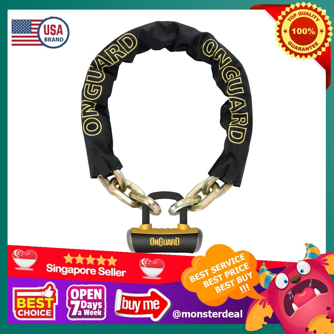 Onguard beast chain with x4 padlock new arrivals