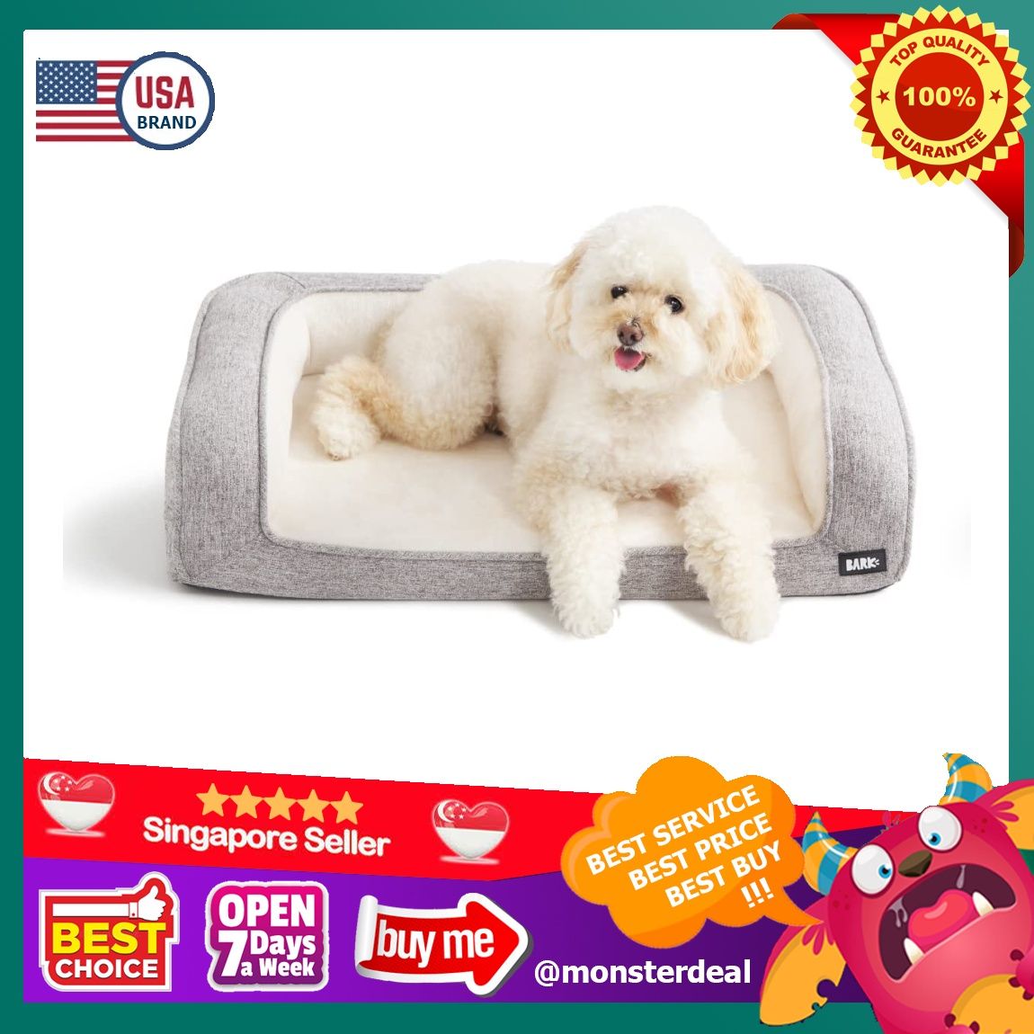YBR S M L XL BarkBox Memory Foam Dog Bed High Density Foam